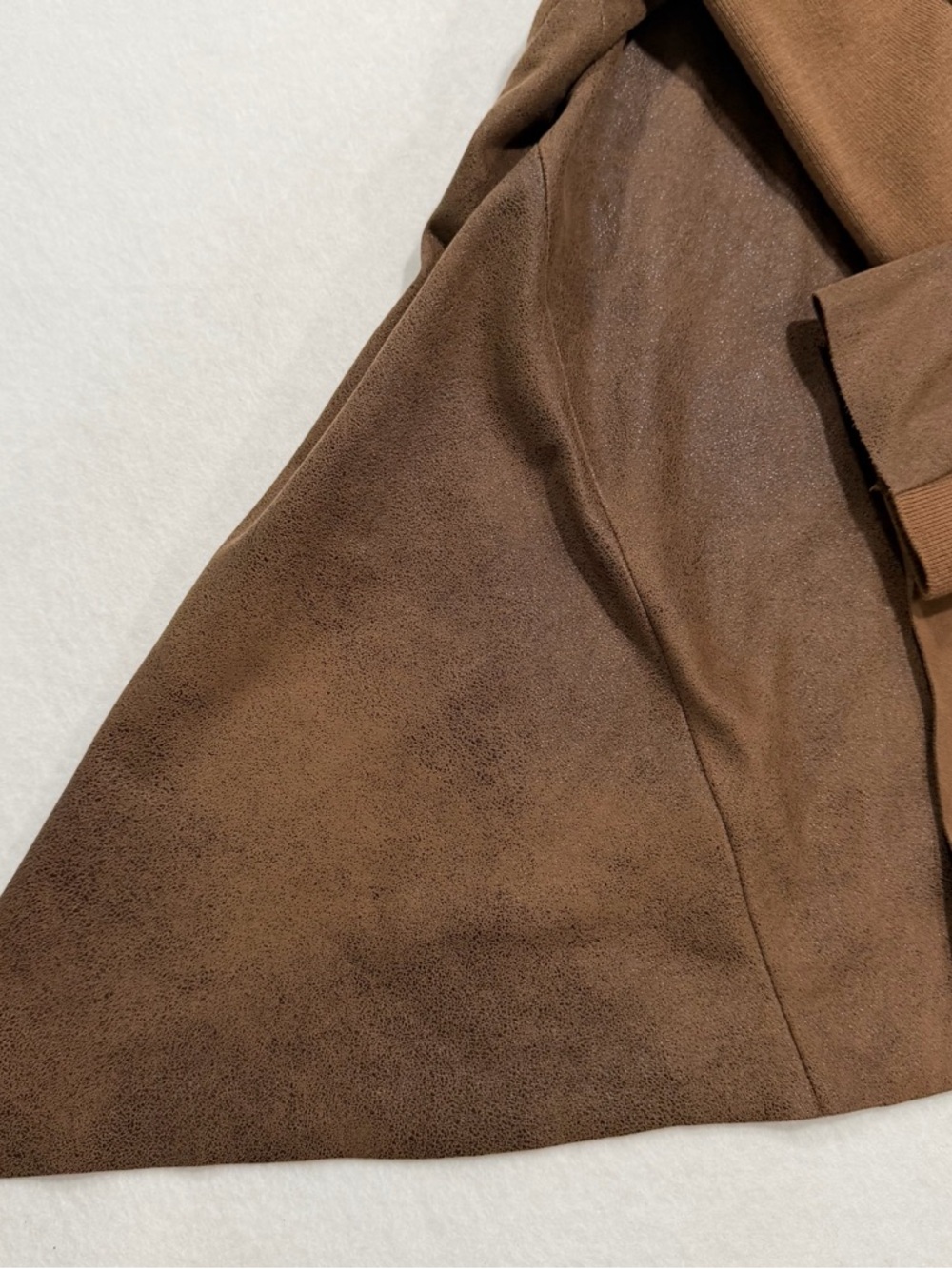 C. Luce Brown Faux Suede Open Front Jacket Size S - Picture 6 of 10